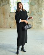 【ドゥクラッセ/DoCLASSE】のウール混タム・ワイドカラーワンピース ブラック|ID: prp329100004920098 ipo3291000000037234962