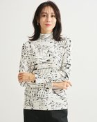 【ドゥクラッセ/DoCLASSE】の超長綿・ハイネック/柄 ホワイトxブラック|ID: prp329100004920101 ipo3291000000036912307