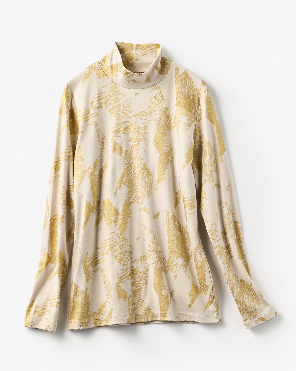 【ドゥクラッセ/DoCLASSE】の超長綿・ハイネック/柄 インテリア・キッズ・メンズ・レディースファッション・服の通販 founy(ファニー) 　ファッション　Fashion　レディースファッション　Fashion for Women　トップス・カットソー　Cut & Sew Tops　シャツ・ブラウス・オフィスカジュアル　Elegant Blouses & Button-Ups　ロングTシャツ・Tシャツ　Longline T-Shirts & Tees　カットソー・ベーシックTシャツ　Cut-and-Sewn Tops / Stretch Tees & Basics　なめらか　Smooth, Silky Texture　カットソー　Cut and Sewn Top　シルバー　Silver, Metallic Silver　ジャケット　Jacket, Outerwear　ハイネック　High Neck, Mock Neck　プリント　Print, Printed Pattern　人気　Popular, Best Seller　定番　Standard, Basic Item　ゴールド|ID: prp329100004920101 ipo3291000000036912310