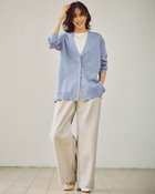 【ドゥクラッセ/DoCLASSE】のVネック・サイドスリットカーディガン サックス|ID: prp329100004920112 ipo3291000000037101633