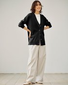 【ドゥクラッセ/DoCLASSE】のVネック・サイドスリットカーディガン ブラック|ID: prp329100004920112 ipo3291000000037101636