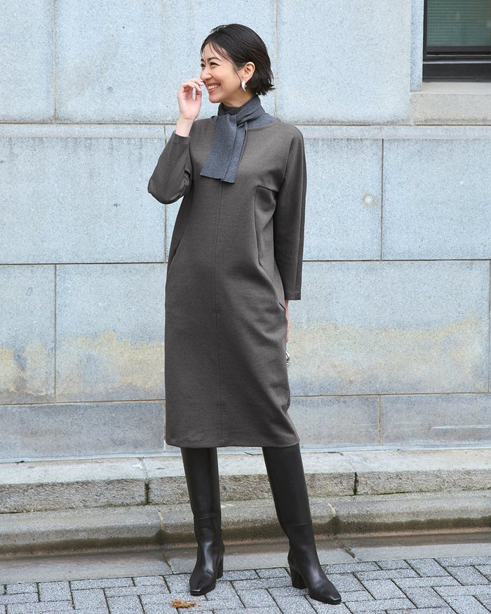 【ドゥクラッセ/DoCLASSE】のストレッチポンチ・コクーンワンピース インテリア・キッズ・メンズ・レディースファッション・服の通販 founy(ファニー) https://founy.com/ ファッション Fashion レディースファッション Fashion for Women ワンピース Dresses カッティング Cutting Detail ストレッチ Stretch, Stretchy Fabric スマート Smart, Elegant |ID: prp329100004920120 ipo3291000000036912415