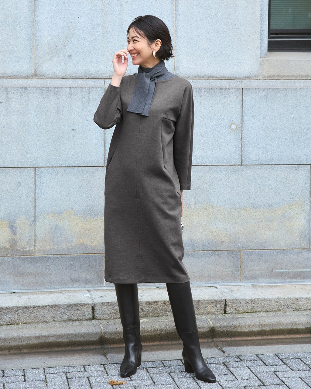 【ドゥクラッセ/DoCLASSE】のストレッチポンチ・コクーンワンピース 人気、トレンドファッション・服の通販 founy(ファニー) 　ファッション　Fashion　レディースファッション　Fashion for Women　ワンピース　Dresses　カッティング　Cutting Detail　ストレッチ　Stretch, Stretchy Fabric　スマート　Smart, Elegant　 other-1|ID: prp329100004920120 ipo3291000000036912415