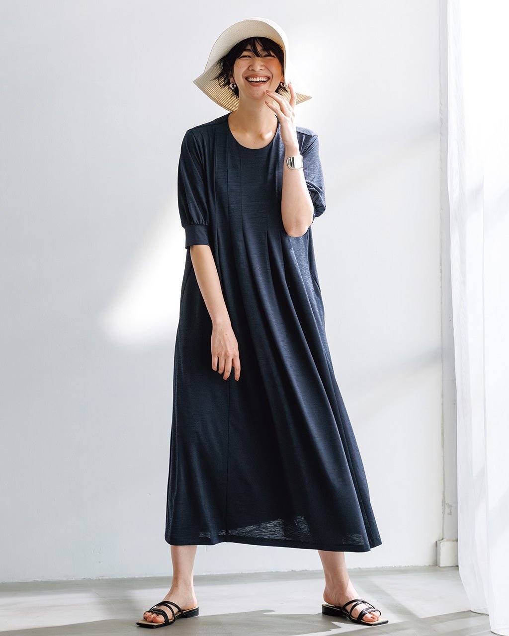 【ドゥクラッセ/DoCLASSE】のUVスラブ・タックデザインワンピース 人気、トレンドファッション・服の通販 founy(ファニー) 　ファッション　Fashion　レディースファッション　Fashion for Women　ワンピース　Dresses　カットソー　Cut and Sewn Top　スリーブ　Sleeve, Long Sleeve / Short Sleeve　フェミニン　Feminine, Girly　フォルム　Silhouette, Form　エレガント 上品　Elegant　人気　Popular, Best Seller　夏　Summer　旅行　Travel　 other-1|ID: prp329100004920122 ipo3291000000036912423