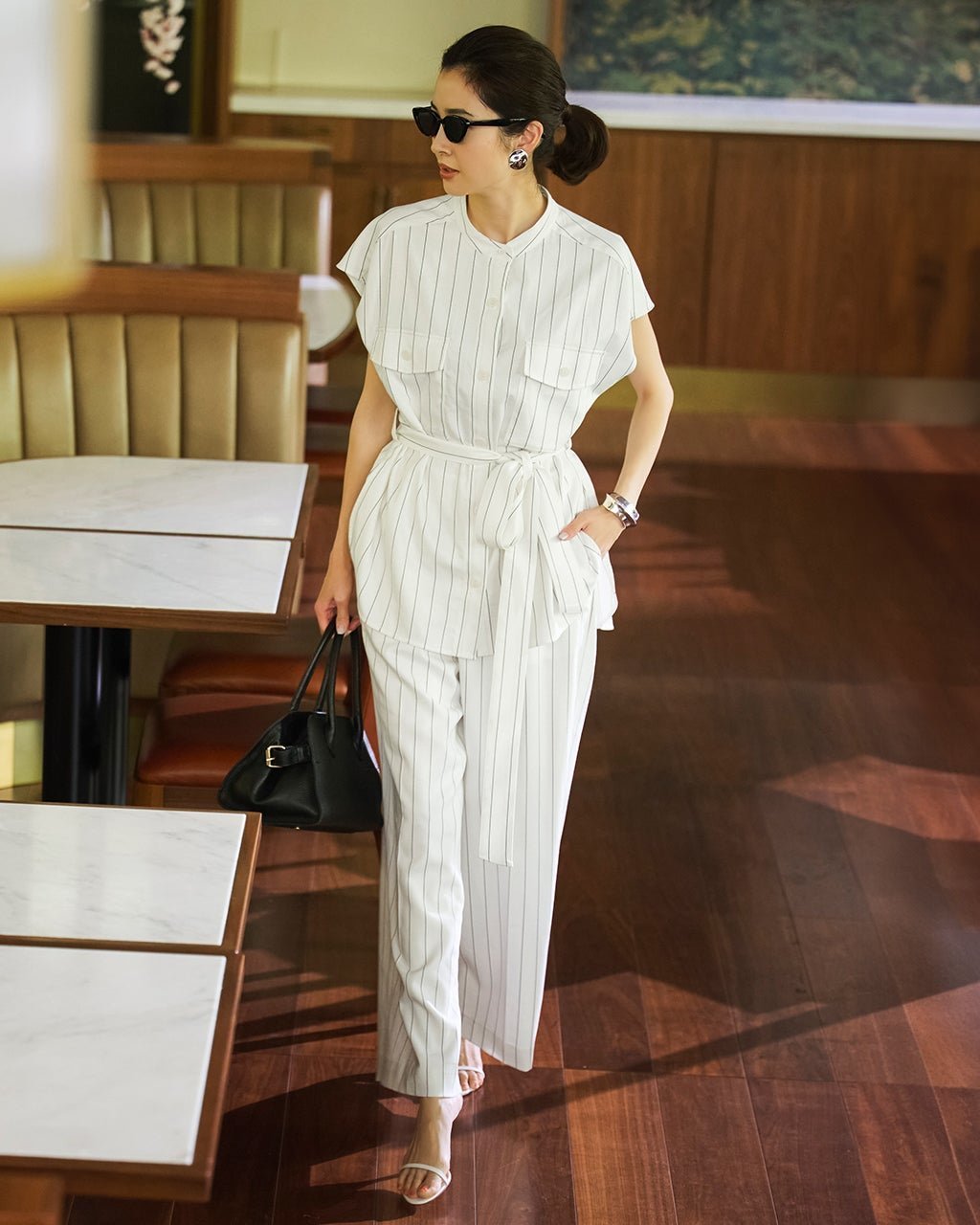 【ドゥクラッセ/DoCLASSE】のリネンタッチストライプ・ワイドパンツ 人気、トレンドファッション・服の通販 founy(ファニー) 　ファッション　Fashion　レディースファッション　Fashion for Women　セットアップ　Matching Sets　レディースパンツ・ボトムス　Pants & Trousers / Bottoms　ストライプ　Stripe, Striped Pattern　スマート　Smart, Elegant　セットアップ　Set-Up, Coordinated Outfit　リネン　Linen, Linen Fabric　ワイド　Wide, Wide Fit　夏　Summer　 other-1|ID: prp329100004920123 ipo3291000000036912429