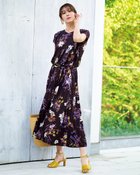 【ドゥクラッセ/DoCLASSE】のUVスラブ・プリーツ切替ワンピース パープル・パターン|ID: prp329100004920125 ipo3291000000037093738