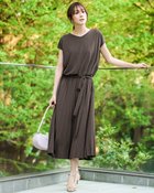 【ドゥクラッセ/DoCLASSE】のUVスラブ・プリーツ切替ワンピース ダークトープ|ID: prp329100004920125 ipo3291000000037245071