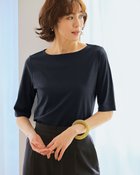 【ドゥクラッセ/DoCLASSE】のボートネック・5分袖/スーピマ・ドゥクラッセTシャツ 人気、トレンドファッション・服の通販 founy(ファニー) ファッション Fashion レディースファッション Fashion for Women トップス・カットソー Cut & Sew Tops シャツ・ブラウス・オフィスカジュアル Elegant Blouses & Button-Ups ロングTシャツ・Tシャツ Longline T-Shirts & Tees カットソー・ベーシックTシャツ Cut-and-Sewn Tops / Stretch Tees & Basics インナー Innerwear カットソー Cut and Sewn Top シンプル Simple, Minimal ジャケット Jacket, Outerwear ダブル Double, Double-Breasted デニム Denim, Jeans Material 定番 Standard, Basic Item なめらか Smooth, Silky Texture 人気 Popular, Best Seller パール Pearl, Pearl Accent フロント Front, Front Design ベーシック Basic, Essential 半袖 Short Sleeve, Half Sleeve おすすめ Recommended / Our Picks 夏 Summer エレガント 上品 Elegant ビジネス 仕事 通勤 Business / Work / Commuting thumbnail ミッドナイトブルー|ID: prp329100004920134 ipo3291000000036912489
