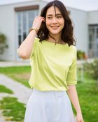 【ドゥクラッセ/DoCLASSE】のボートネック・5分袖/スーピマ・ドゥクラッセTシャツ 人気、トレンドファッション・服の通販 founy(ファニー) ファッション Fashion レディースファッション Fashion for Women トップス・カットソー Cut & Sew Tops シャツ・ブラウス・オフィスカジュアル Elegant Blouses & Button-Ups ロングTシャツ・Tシャツ Longline T-Shirts & Tees カットソー・ベーシックTシャツ Cut-and-Sewn Tops / Stretch Tees & Basics インナー Innerwear カットソー Cut and Sewn Top シンプル Simple, Minimal ジャケット Jacket, Outerwear ダブル Double, Double-Breasted デニム Denim, Jeans Material 定番 Standard, Basic Item なめらか Smooth, Silky Texture 人気 Popular, Best Seller パール Pearl, Pearl Accent フロント Front, Front Design ベーシック Basic, Essential 半袖 Short Sleeve, Half Sleeve おすすめ Recommended / Our Picks 夏 Summer エレガント 上品 Elegant ビジネス 仕事 通勤 Business / Work / Commuting thumbnail アップルイエロー|ID: prp329100004920134 ipo3291000000036912493