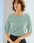 【ドゥクラッセ/DoCLASSE】のボートネック・5分袖/スーピマ・ドゥクラッセTシャツ グリーングレー|ID: prp329100004920134 ipo3291000000037056926
