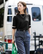【ドゥクラッセ/DoCLASSE】の強撚ドライニット・袖シアープルオーバー ブラック|ID: prp329100004920135 ipo3291000000037255421