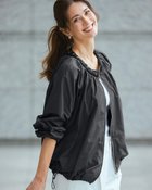 【ドゥクラッセ/DoCLASSE】のビジュートリム・タフタブルゾン 人気、トレンドファッション・服の通販 founy(ファニー) ファッション Fashion レディースファッション Fashion for Women アウター Coat / Outerwear Collection レディースジャケット・軽アウター Jackets ブルゾンジャケット・スポーティアウター Blouson Jackets 秋 Autumn ギャザー Gathered, Ruffled ジップアップ Zip-Up, Full Zip ジャケット Jacket, Outerwear スリーブ Sleeve, Long Sleeve / Short Sleeve タフタ Taffeta, Structured Fabric ドローコード Drawcord, Drawstring Cord 人気 Popular, Best Seller ビジュー Bijou, Jewel-like Accent フォルム Silhouette, Form ブルゾン Blouson, Bomber Jacket モチーフ Motif, Design Theme 旅行 Travel thumbnail ブラック|ID: prp329100004920140 ipo3291000000037023492