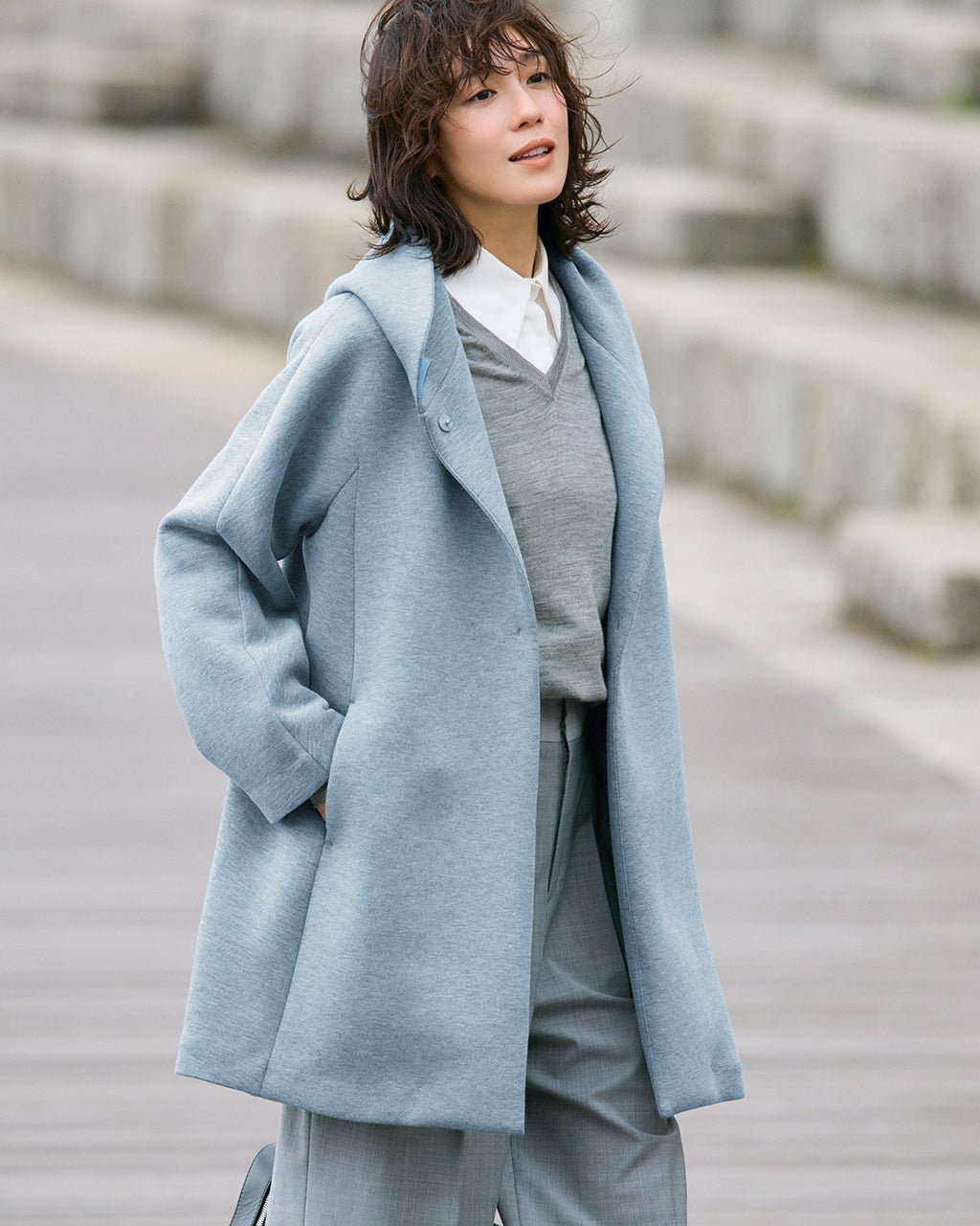 【ドゥクラッセ/DoCLASSE】のライトフォルム・立体フードコート インテリア・キッズ・メンズ・レディースファッション・服の通販 founy(ファニー) 　ファッション　Fashion　レディースファッション　Fashion for Women　アウター　Coat / Outerwear Collection　コート・ロングコート・ピーコート　Long Coats, Peacoats & More　コンパクト　Compact, Small Size　フォルム　Silhouette, Form　人気　Popular, Best Seller　ライトブルー|ID: prp329100004920159 ipo3291000000036912600