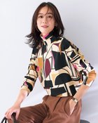 【ドゥクラッセ/DoCLASSE】の超長綿・抜け感ハイネック/総柄 人気、トレンドファッション・服の通販 founy(ファニー) ファッション Fashion レディースファッション Fashion for Women トップス・カットソー Cut & Sew Tops シャツ・ブラウス・オフィスカジュアル Elegant Blouses & Button-Ups ロングTシャツ・Tシャツ Longline T-Shirts & Tees カットソー・ベーシックTシャツ Cut-and-Sewn Tops / Stretch Tees & Basics なめらか Smooth, Silky Texture カットソー Cut and Sewn Top ハイネック High Neck, Mock Neck プリント Print, Printed Pattern 人気 Popular, Best Seller thumbnail ベージュ&times;ブラック|ID: prp329100004920161 ipo3291000000036912610