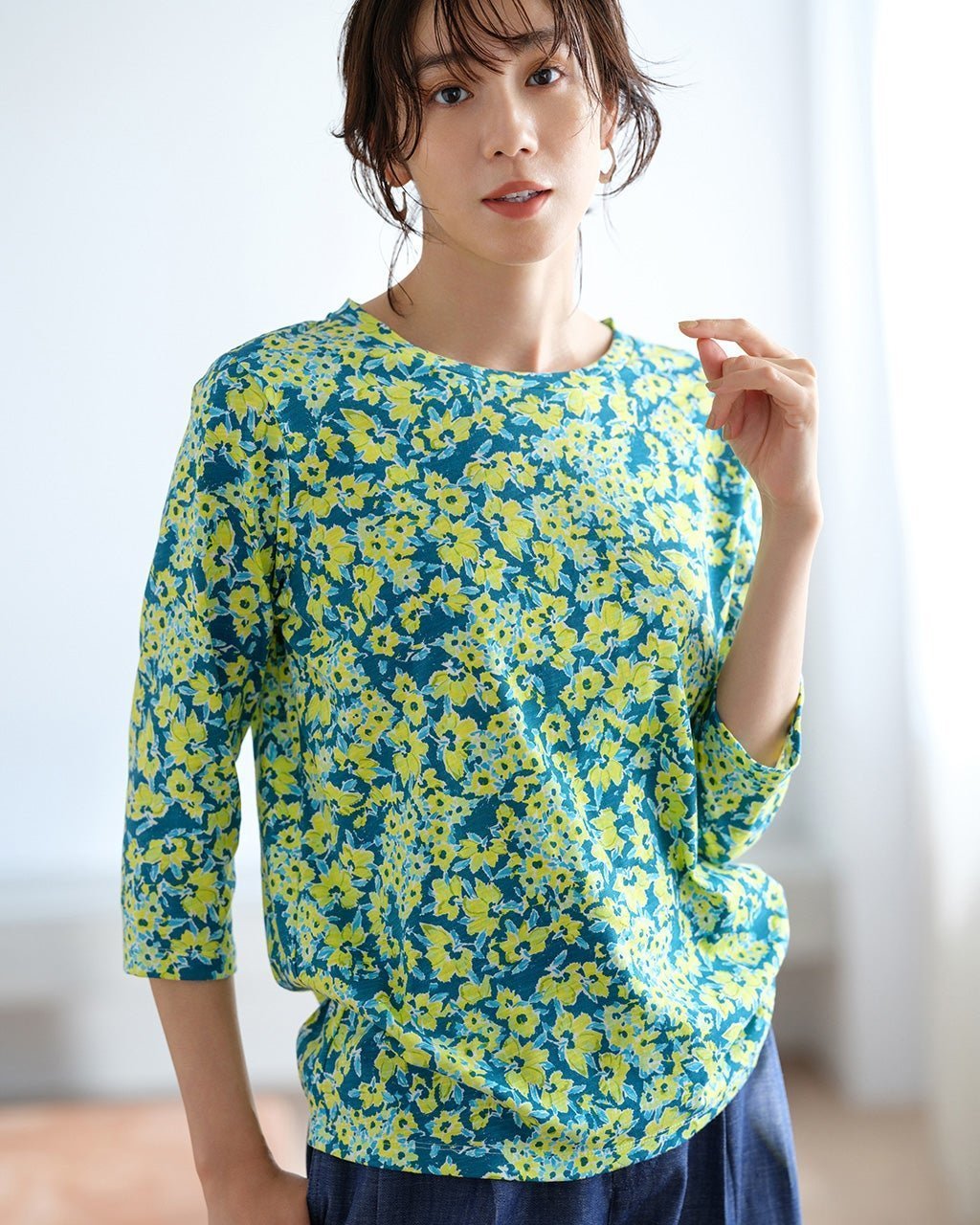 【ドゥクラッセ/DoCLASSE】の綿スラブ・クルーネックT/7分袖 人気、トレンドファッション・服の通販 founy(ファニー) 　ファッション　Fashion　レディースファッション　Fashion for Women　トップス・カットソー　Cut & Sew Tops　シャツ・ブラウス・オフィスカジュアル　Elegant Blouses & Button-Ups　ロングTシャツ・Tシャツ　Longline T-Shirts & Tees　カットソー・ベーシックTシャツ　Cut-and-Sewn Tops / Stretch Tees & Basics　カットソー　Cut and Sewn Top　プリント　Print, Printed Pattern　ミラノ　Milano Style, Italian-Inspired　人気　Popular, Best Seller　 other-1|ID: prp329100004920163 ipo3291000000036912621