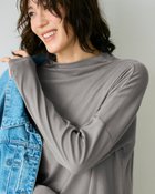 【ドゥクラッセ/DoCLASSE】のコットンガーゼ・ファネルネック/長袖 人気、トレンドファッション・服の通販 founy(ファニー) ファッション Fashion レディースファッション Fashion for Women トップス・カットソー Cut & Sew Tops シャツ・ブラウス・オフィスカジュアル Elegant Blouses & Button-Ups ロングTシャツ・Tシャツ Longline T-Shirts & Tees カットソー・ベーシックTシャツ Cut-and-Sewn Tops / Stretch Tees & Basics カットソー Cut and Sewn Top ショルダー Shoulder, Shoulder Strap スタイリッシュ Stylish, Fashionable ドレープ Drape, Draping Fabric ドロップ Drop Shoulder, Dropped Style モダン Modern, Contemporary 長袖 Long Sleeve, Full Sleeve thumbnail グレー|ID: prp329100004920164 ipo3291000000036912632