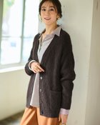 【ドゥクラッセ/DoCLASSE】のモヘア混シャギー・Vネックカーディガン ダークブラウン|ID: prp329100004920166 ipo3291000000037255474
