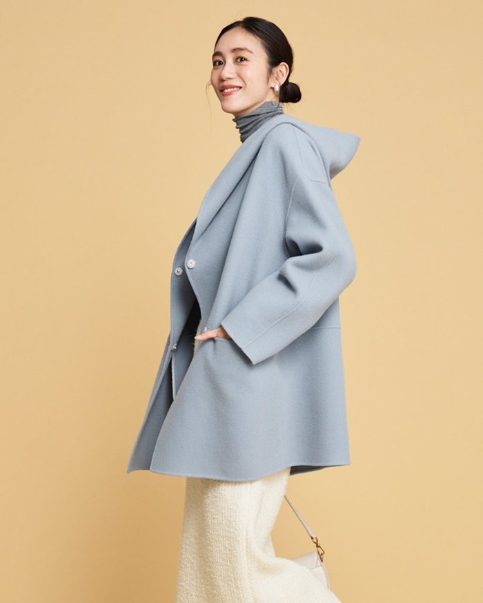 【ドゥクラッセ/DoCLASSE】のカシミヤ混ウールリバーコート/フーディ インテリア・キッズ・メンズ・レディースファッション・服の通販 founy(ファニー) https://founy.com/ ファッション Fashion レディースファッション Fashion for Women アウター Coat / Outerwear Collection コート・ロングコート・ピーコート Long Coats, Peacoats & More |ID: prp329100004920172 ipo3291000000036912670