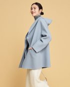 【ドゥクラッセ/DoCLASSE】のカシミヤ混ウールリバーコート/フーディ グレーブルー|ID: prp329100004920172 ipo3291000000036912673