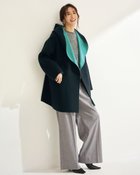 【ドゥクラッセ/DoCLASSE】のカシミヤ混ウールリバーコート/フーディ ネイビーパターン|ID: prp329100004920172 ipo3291000000036912675