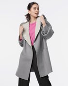 【ドゥクラッセ/DoCLASSE】のカシミヤ混ウールリバーコート/フーディ グレー|ID: prp329100004920172 ipo3291000000036912679