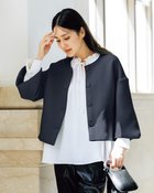 【ドゥクラッセ/DoCLASSE】のライトフォルム・ノーカラージャケット ミッドナイトブルー|ID: prp329100004920175 ipo3291000000037101659