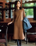 【ドゥクラッセ/DoCLASSE】のストレッチポンチ・ポケットワンピース キャメルXグレー|ID: prp329100004920180 ipo3291000000037255492