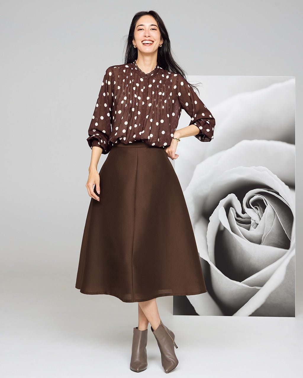 【ドゥクラッセ/DoCLASSE】のダブルクロス・フレアスカート インテリア・キッズ・メンズ・レディースファッション・服の通販 founy(ファニー) 　ファッション　Fashion　レディースファッション　Fashion for Women　スカート　Skirts　Aライン・フレアスカート　A-Line & Flared Skirts　ダブル　Double, Double-Breasted　フレア　Flare, Flared　ロング　Long, Long-Length　ブラウン|ID: prp329100004920183 ipo3291000000036912740