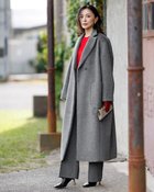 【ドゥクラッセ/DoCLASSE】のアルパカシャギー・テーラーロングコート グレー|ID: prp329100004920184 ipo3291000000036912745