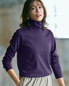 【ドゥクラッセ/DoCLASSE】の超長綿タートルネック/無地 茄子紺|ID: prp329100004920188 ipo3291000000037093769
