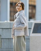 【ドゥクラッセ/DoCLASSE】の異素材エコダウン・フード風ジャケット ライトグレー|ID: prp329100004920195 ipo3291000000037023545