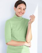 【ドゥクラッセ/DoCLASSE】のコットンガーゼ・メロウハイネック/5分袖 人気、トレンドファッション・服の通販 founy(ファニー) ファッション Fashion レディースファッション Fashion for Women トップス・カットソー Cut & Sew Tops シャツ・ブラウス・オフィスカジュアル Elegant Blouses & Button-Ups ロングTシャツ・Tシャツ Longline T-Shirts & Tees カットソー・ベーシックTシャツ Cut-and-Sewn Tops / Stretch Tees & Basics カットソー Cut and Sewn Top 人気 Popular, Best Seller 夏 Summer thumbnail ライトグリーン|ID: prp329100004920218 ipo3291000000036912993