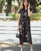 【ドゥクラッセ/DoCLASSE】のUVスラブ・ギャザーワンピース柄/普通丈105㎝ 人気、トレンドファッション・服の通販 founy(ファニー) ファッション Fashion レディースファッション Fashion for Women ワンピース Dresses エレガント 上品 Elegant カットソー Cut and Sewn Top ギャザー Gathered, Ruffled 人気 Popular, Best Seller フレンチ French, French Style 無地 Plain, Solid Color 夏 Summer 旅行 Travel ビジネス 仕事 通勤 Business / Work / Commuting thumbnail ブラックマルチ|ID: prp329100004920227 ipo3291000000036913048