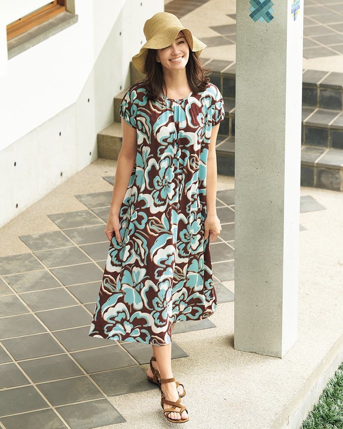 【ドゥクラッセ/DoCLASSE】のUVスラブ・ギャザーワンピース柄/普通丈105㎝ インテリア・キッズ・メンズ・レディースファッション・服の通販 founy(ファニー) https://founy.com/ ファッション Fashion レディースファッション Fashion for Women ワンピース Dresses エレガント 上品 Elegant カットソー Cut and Sewn Top ギャザー Gathered, Ruffled 人気 Popular, Best Seller フレンチ French, French Style 無地 Plain, Solid Color 夏 Summer 旅行 Travel ビジネス 仕事 通勤 Business / Work / Commuting |ID: prp329100004920227 ipo3291000000037097780