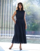 【ドゥクラッセ/DoCLASSE】のコットンローン・プリーツヘムワンピース ネイビー|ID: prp329100004920235 ipo3291000000037258775