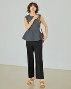 【ドゥクラッセ/DoCLASSE】のリネン混クールタッチ・ストレートパンツ/73cm ブラック|ID: prp329100004920247 ipo3291000000037255545