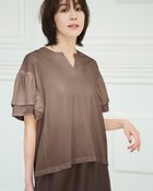 【ドゥクラッセ/DoCLASSE】のカノコレーヨン・フレア二重袖トップス トープ|ID: prp329100004920264 ipo3291000000037255551