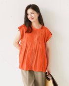 【ドゥクラッセ/DoCLASSE】のコットン混ボイル・ピンタックレースブラウス 人気、トレンドファッション・服の通販 founy(ファニー) ファッション Fashion レディースファッション Fashion for Women トップス・カットソー Cut & Sew Tops シャツ・ブラウス・オフィスカジュアル Elegant Blouses & Button-Ups シアー Sheer, See-Through センター Center, Center Line フレンチ French, French Style レース Lace, Lace Fabric 人気 Popular, Best Seller 夏 Summer thumbnail オレンジ|ID: prp329100004920267 ipo3291000000036913289