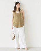 【ドゥクラッセ/DoCLASSE】のドライタッチコットン・ノースリーブブラウス カーキベージュ|ID: prp329100004920273 ipo3291000000036913339