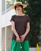 【ドゥクラッセ/DoCLASSE】のレースフレンチ袖/スーピマ・ドゥクラッセTシャツ ダークモカ|ID: prp329100004920281 ipo3291000000037255591