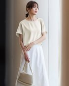 【ドゥクラッセ/DoCLASSE】のジョーゼット・サイド切替えプルオーバー 人気、トレンドファッション・服の通販 founy(ファニー) ファッション Fashion レディースファッション Fashion for Women トップス・カットソー Cut & Sew Tops シャツ・ブラウス・オフィスカジュアル Elegant Blouses & Button-Ups ロングTシャツ・Tシャツ Longline T-Shirts & Tees カジュアルプルオーバー・ニットトップス Pullovers & Knit Tops / Casual Pullovers カットソー・ベーシックTシャツ Cut-and-Sewn Tops / Stretch Tees & Basics カットソー Cut and Sewn Top サテン Satin, Glossy Fabric ジョーゼット Georgette, Semi-Sheer Fabric フォルム Silhouette, Form エレガント 上品 Elegant thumbnail ストーン|ID: prp329100004920289 ipo3291000000036913463