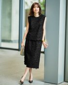 【ドゥクラッセ/DoCLASSE】のフラワージャカード・ストレートスカート ブラック|ID: prp329100004920295 ipo3291000000037023666