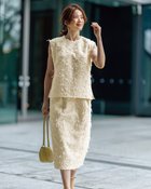 【ドゥクラッセ/DoCLASSE】のフラワージャカード・ストレートスカート ベージュ|ID: prp329100004920295 ipo3291000000037093796
