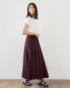 【ドゥクラッセ/DoCLASSE】のUVスラブ・フレアロングスカート ダークパープル|ID: prp329100004920296 ipo3291000000037255604