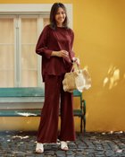 【ドゥクラッセ/DoCLASSE】のジョーゼット・セミワイドパンツ ボルドー|ID: prp329100004920300 ipo3291000000036913541