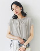 【ドゥクラッセ/DoCLASSE】のUVスラブ・ギャザーネックブラウス 人気、トレンドファッション・服の通販 founy(ファニー) ファッション Fashion レディースファッション Fashion for Women トップス・カットソー Cut & Sew Tops シャツ・ブラウス・オフィスカジュアル Elegant Blouses & Button-Ups ロングTシャツ・Tシャツ Longline T-Shirts & Tees カットソー・ベーシックTシャツ Cut-and-Sewn Tops / Stretch Tees & Basics カットソー Cut and Sewn Top ギャザー Gathered, Ruffled ドレープ Drape, Draping Fabric フレンチ French, French Style 夏 Summer 旅行 Travel thumbnail ライトグレー|ID: prp329100004920302 ipo3291000000036913551