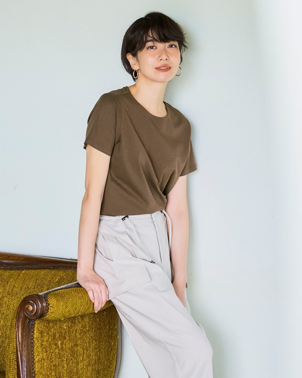 【ドゥクラッセ/DoCLASSE】のクルーネック・半袖/スーピマ・ドゥクラッセTシャツ インテリア・キッズ・メンズ・レディースファッション・服の通販 founy(ファニー) 　ファッション　Fashion　レディースファッション　Fashion for Women　トップス・カットソー　Cut & Sew Tops　シャツ・ブラウス・オフィスカジュアル　Elegant Blouses & Button-Ups　ロングTシャツ・Tシャツ　Longline T-Shirts & Tees　カットソー・ベーシックTシャツ　Cut-and-Sewn Tops / Stretch Tees & Basics　インナー　Innerwear　カットソー　Cut and Sewn Top　シンプル　Simple, Minimal　ジャケット　Jacket, Outerwear　ダブル　Double, Double-Breasted　デニム　Denim, Jeans Material　定番　Standard, Basic Item　なめらか　Smooth, Silky Texture　人気　Popular, Best Seller　パール　Pearl, Pearl Accent　フロント　Front, Front Design　ベーシック　Basic, Essential　半袖　Short Sleeve, Half Sleeve　おすすめ　Recommended / Our Picks　夏　Summer　ビジネス 仕事 通勤　Business / Work / Commuting　ダークブラウン|ID: prp329100004920317 ipo3291000000036913691