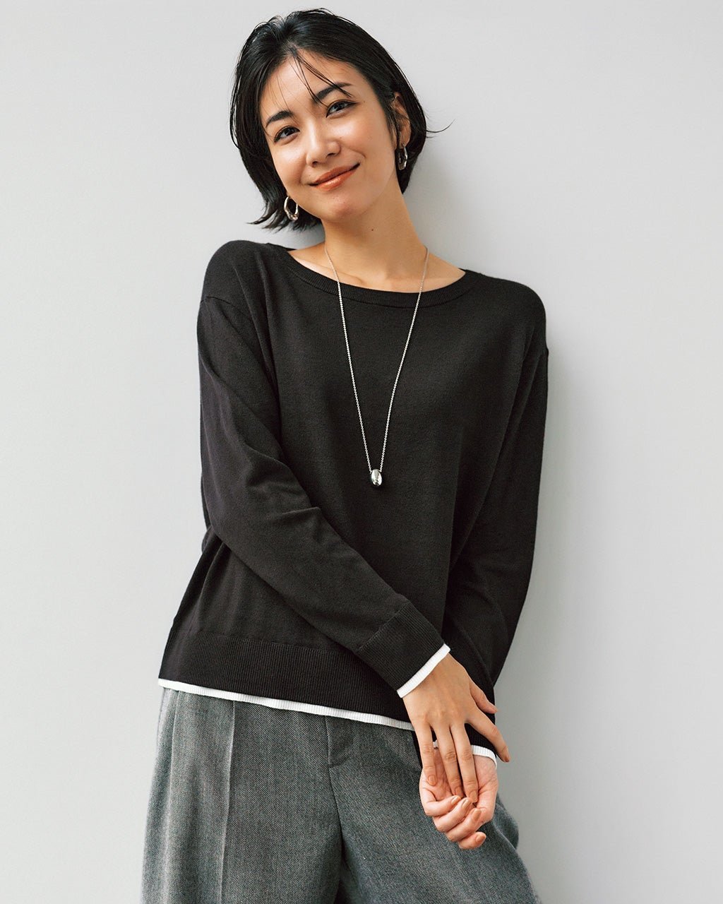 【ドゥクラッセ/DoCLASSE】のシルクフィール・ボートネックニット 人気、トレンドファッション・服の通販 founy(ファニー) 　ファッション　Fashion　レディースファッション　Fashion for Women　トップス・カットソー　Cut & Sew Tops　ニット　Knit Tops & Sweaters　なめらか　Smooth, Silky Texture　カットソー　Cut and Sewn Top　セーター　Sweater, Knitwear　パターン　Pattern, Design Print　人気　Popular, Best Seller　 other-1|ID: prp329100004920323 ipo3291000000036913749