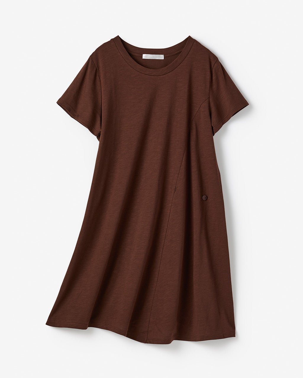 【ドゥクラッセ/DoCLASSE】の綿スラブ・アシメフレアチュニック インテリア・キッズ・メンズ・レディースファッション・服の通販 founy(ファニー) 　ファッション　Fashion　レディースファッション　Fashion for Women　トップス・カットソー　Cut & Sew Tops　アシンメトリー　Asymmetrical Style　カットソー　Cut and Sewn Top　シンプル　Simple, Minimal　チュニック　Tunic, Long Top　フィット　Fit, Slim Fit　フレア　Flare, Flared　プリント　Print, Printed Pattern　ボトム　Bottoms, Lower Wear　人気　Popular, Best Seller　夏　Summer　ブラウン|ID: prp329100004920325 ipo3291000000036913775