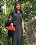 【ドゥクラッセ/DoCLASSE】のUVスラブ・ギャザーワンピース無地/普通丈105㎝ チャコール|ID: prp329100004920329 ipo3291000000037101720